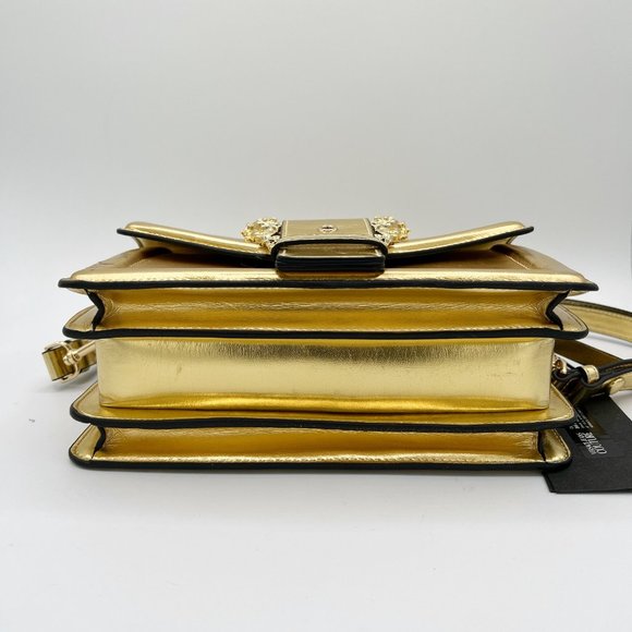 VERSACE COUTURE Gold Metallic Leather Shoulder Bag - Picture 4 of 13